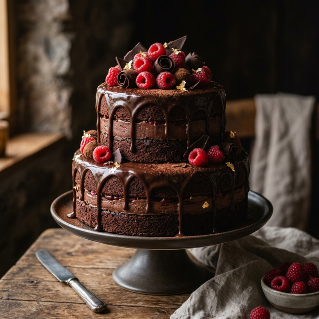 Decadent Chocolate Truffle Cake